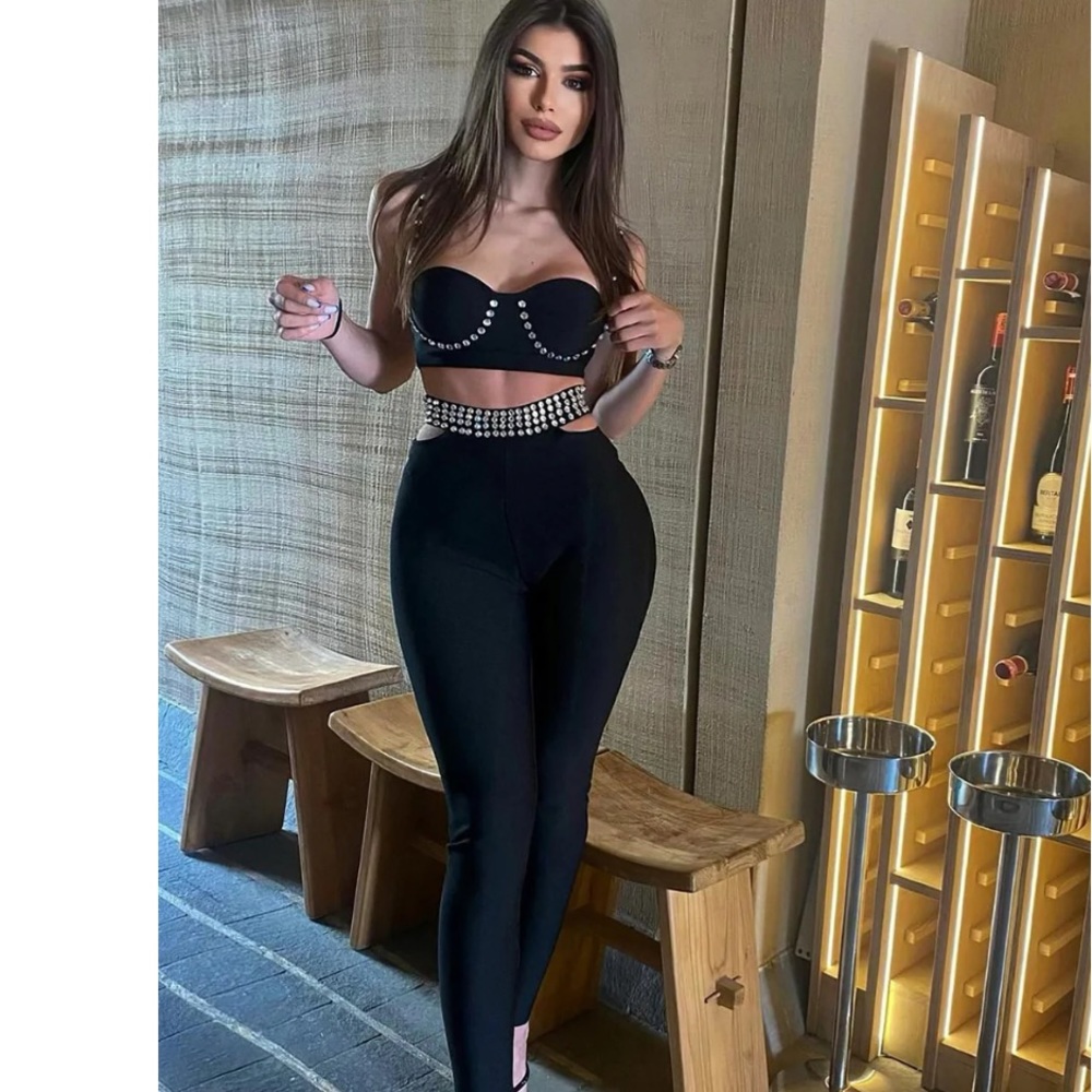 Studded bandage legging set